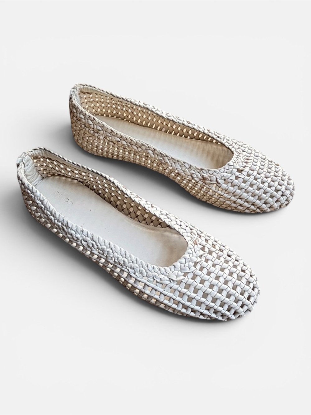 St. Agni Tofu Leather Woven Basket Macrame Ballet Flats Shoes 39 (US 8) - Picture 2 of 12